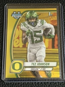 2024 Bowman U Chrome Sapphire Tez Johnson True Yellow 1st U 11/75 Oregon Ducks - Picture 1 of 3