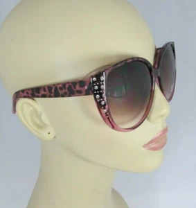 NWT Jessica Simpson Crystal Decorated Animal Print Purple Sunglasses J5837-TSRS - Picture 1 of 9