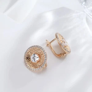 585 Gold Ohrringe Damen Echtgold gefüllt Huggie Creolen Schmuck Geschenkbox NEU - Bild 1 von 4