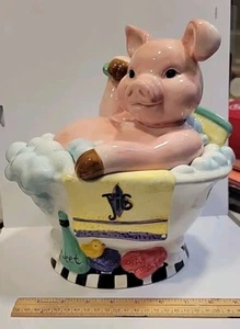 Pig In A Bubble Bath Cookie Jar READ Full Description - Picture 1 of 11