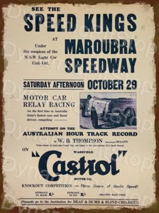 Castrol Motor Oil Race Rustic Tin Metal Sign Fuels Oils Vintage Australian made - Picture 1 of 1