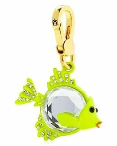 Juicy Couture Charm Crystal Gem Fish Green Goldtone New Original Labeled Box Pkg - Picture 1 of 11