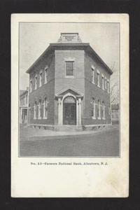 #3501 Farmers National Bank, Allentown, NJ, Black & White Post Card, unbenutzt! - Bild 1 von 4