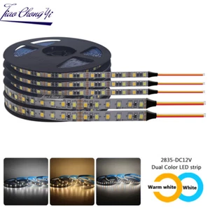 DC5V 12V 1m-5m Double Color CCT LED Strip Light 2835 120Leds/m CW/WW Dual White - Picture 1 of 12