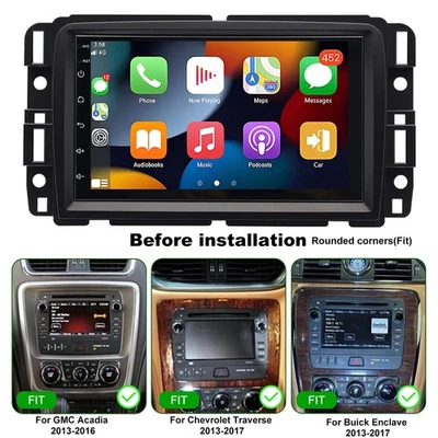 For 2013 2014 2015 2016 2017 GMC Acadia Android 14 Carplay Car Stereo Radio GPS Foto 1 de 4