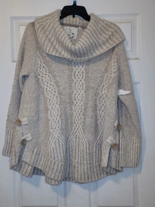 Thistle & Lavender Size XL (Anthropologie) Oatmeal Cowl Neck Wool Blend Sweater - Picture 1 of 5