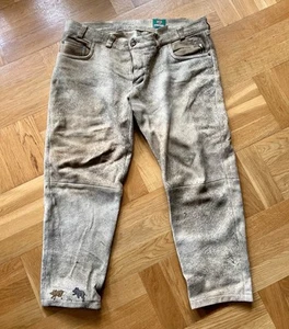 Lederhose, Lang, Echtleder, Hell, Herren - Bild 1 von 2