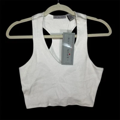 NWT Derek Heart White cropped tank Size M Workout Gym Outdoor - Image 1 of 4