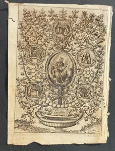 stampa antica rosario gaudioso madonna vergine acquaforte XVII secolo messale - Picture 1 of 6