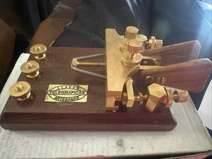 Llaves Telegraficas Artesanas Morse Code Telegraph Key Gold Plated Iambic Paddle - Picture 1 of 10