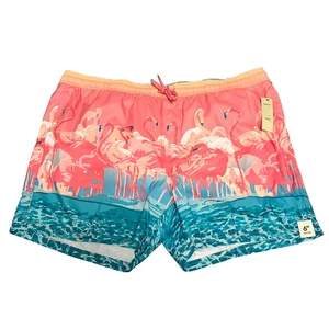 No Boundaries Herren Flamingo Badehose Größe 3XL 48-50 rosa blau 6” Schrittlänge Neu mit Etikett - Bild 1 von 8