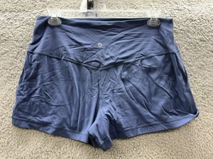 Lululemon Womens Boogie Shorts Roll Down Solid Blue Purpleish Size 12 - Picture 1 of 11