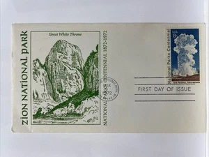 Zion National Park Centennial Utah Mail Cover FDC (March 1 1972) - Picture 1 of 2