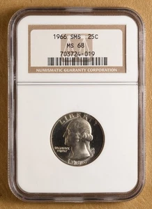 1966 SMS Washington Quarter NGC MS68 - Picture 1 of 2