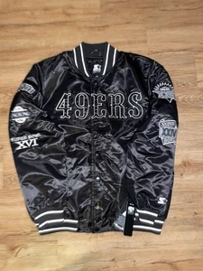 San Francisco 49ers Super Bowl 5x Champion Patch Starter Giacca Raso Uomo 2XL - Foto 1 di 10