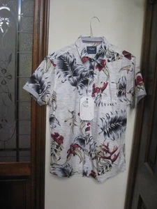 Voyage Craft Flow Hemd M weiß Blumen tropisch Kurzarm Hawaii Knopfleiste - Bild 1 von 12