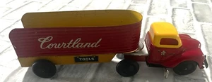 VINTAGE WALT REACH COURTLAND WIND UP TRUCK & TRAILER BLECHSPIELZEUG - Bild 1 von 6