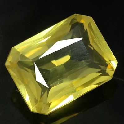 Natürlicher zertifizierter 7,30 ct Tansania gelber Tansanit 12 x 9 mm Smaragd... - Bild 1 von 4