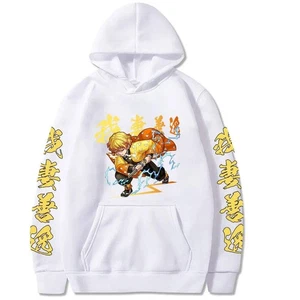 Demon Slayer Men Women Hoodies Kamado Agatsuma Zenitsu Printed Hooded Y2k Plus S - Foto 1 di 49