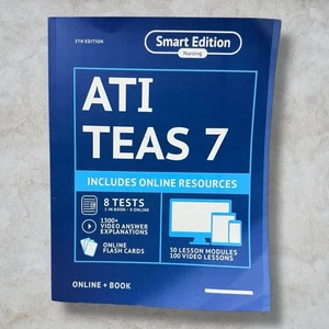 ATI TEAS 7 Study Guide: Smart Edition. Online a+ Book 5Th Ed. - Picture 1 of 4