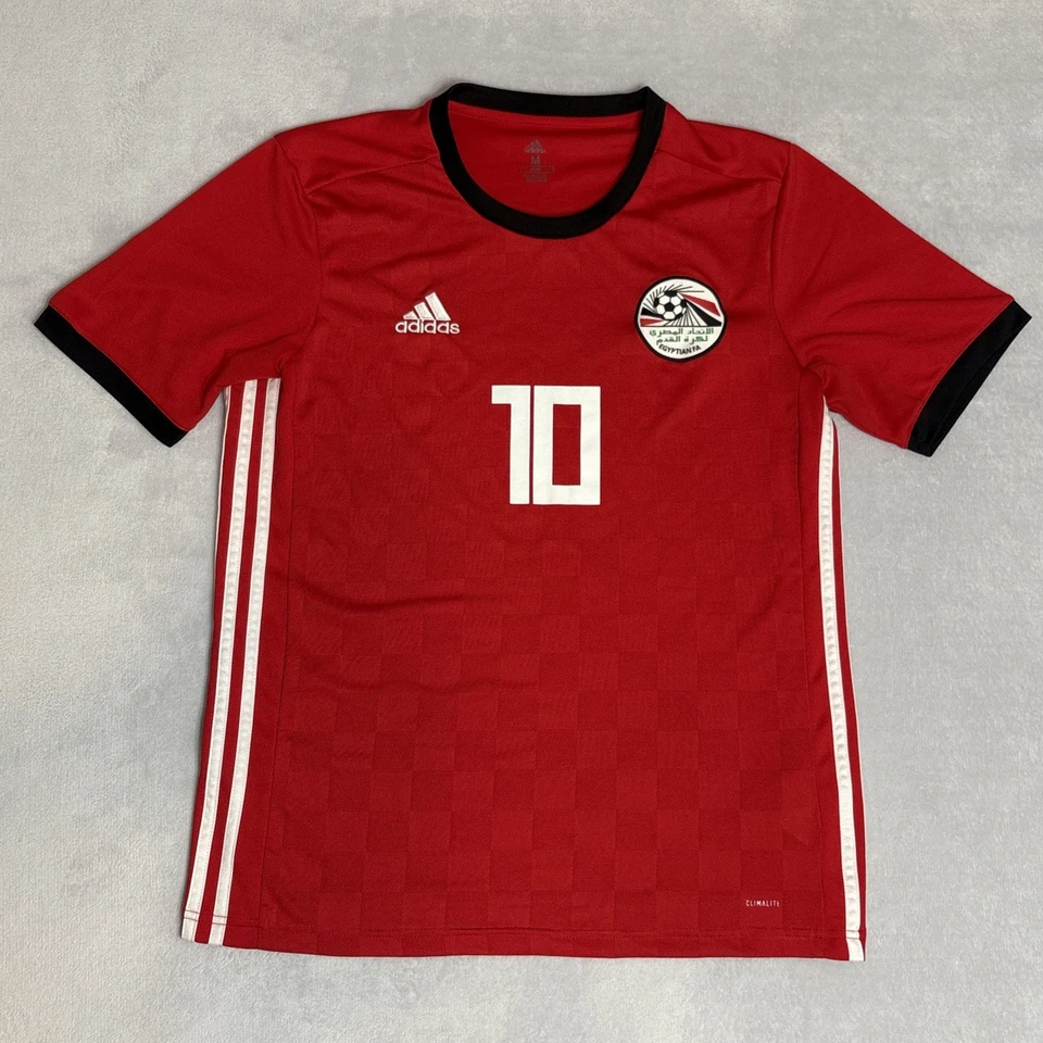Adidas Mohamed Salah #10 Egyptian FA Home Red Soccer Jersey 2018-19 Mens Medium - Image 1 of 4