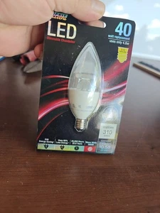 Feit Electric LED Dimmable Chandelier Torpedo Tip Bulb 40 Watt Replacement E12  - Picture 1 of 9
