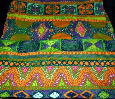 VTG Funky 1960s Fabric Hippie Mod 3.5+ YDS Psychedelic EXC Upholstery - Image 1 of 2