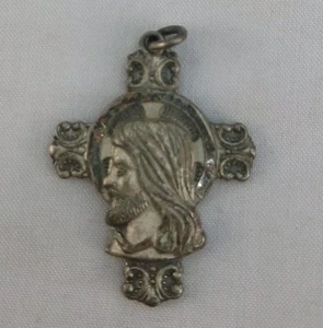 RARO! Colgante de plata de ley 925 original de colección firmado Mayward Jesus - Imagen 1 de 4