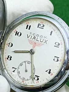 vintage Vialux T C D D Y Pocket Watch 17 Jewels - Picture 1 of 13