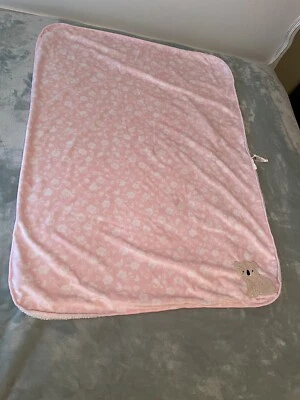 EUC Just Born Baby Blanket Koala Bear Pink Floral  Sherpa RARE soft white - Image 1 of 4