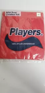 Players 100% Nylon Athletic Boxers Activewear Red Size 4XL New - Picture 1 of 2
