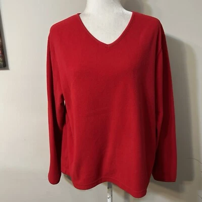 De Colección Energy Zone Mujer Rojo Manga Larga Pullover Polar Sudadera Cuello en V M 10-12 Foto 1 de 4