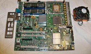 Intel S5000VSA Server Board + Xeon E5310 + 4GB RAM + IO Shield + Heatsink/Fan - Picture 1 of 5
