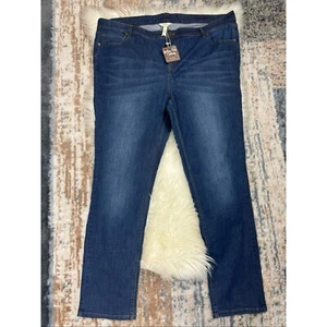NWT Matilda Jane Womens Jeans Plus Size 22 Mid Rise Skinny Med Blue Wash Denim - Picture 1 of 10