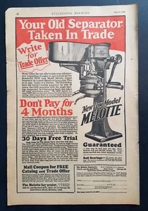 Separador de crema de melota publicitaria estampada vintage maquinaria para equipos de agricultura láctea 1928 - Imagen 1 de 3