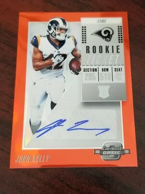 2018 Contenders Optic Orange #166 John Kelly Tennessee LA Rams Rookie #'d 39/49 - Image 1 of 2