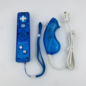 Rock Candy Blue Clear Wii Remote And Nunchuck Tested & Working - Picture 1 of 7