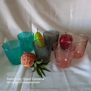 6 schöne Saftgläser 350ml dickeres Glas, Punkte im Glas in 3 Farben 1A - Bild 1 von 4