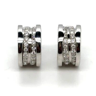 Pendientes de aro Bulgari Bvlgari B.Zero1 de oro blanco de 18 k con clip para pendientes Foto 1 de 4