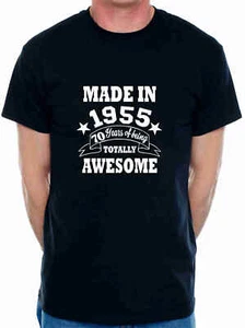 70th Birthday Men's T-Shirt Made in 1955 70 Years old Tee Shirt - Picture 1 of 14