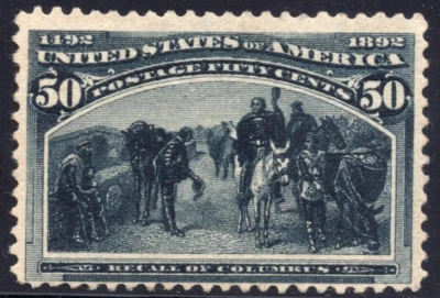 1893 US Columbian Exposition, Recall of Columbus SC 240, 50c Slate Blue - MH OG - Image 1 of 3