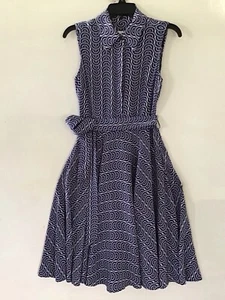 Diane Von Furtenberg Print Blue Ivoy Sleeveless Silk Dress XS - Picture 1 of 4