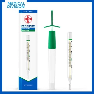 Termometro in vetro classico per febbre al gallio senza mercurio adulti bambini - Immagine 1 di 4