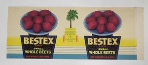 ADVERTISING Label Bestex Can Harlingen Texas Small Whole Beets - Picture 1 of 1
