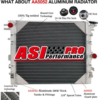 3 Row Aluminum Radiator For Jeep Wrangler JK 3.6L 3.8L 2007~2015 2008 2009 2010 Foto 1 de 4