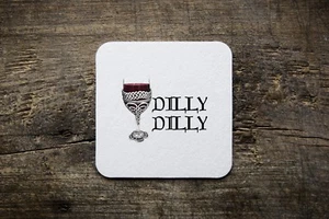 DILLY DILLY Funny Novelty Glossy Mug Square Hardboard Coaster 9 x 9 cm - Picture 1 of 2