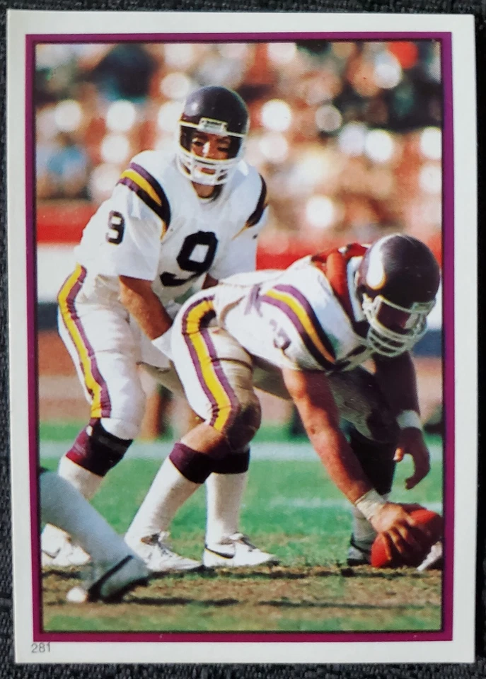 Adesivo 1985 Tommy Kramer Minnesota Vikings NFL Topps #281 - Imagem 1 de 4