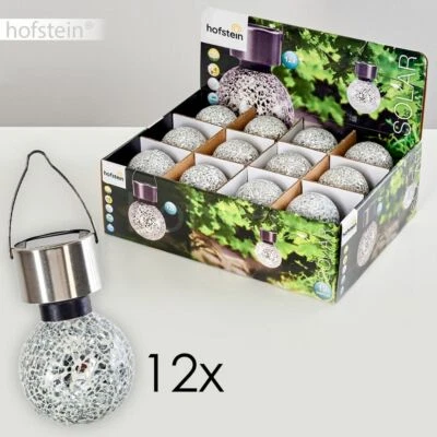 Deko Lampe Solar LED Garten Balkon Terrassen Außen Hänge Beleuchtung 12er Set - Bild 1 von 4
