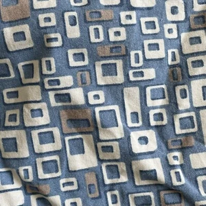 MCM Rectangle Cube Pattern White Blue Grey Fabric Scraps for Quilting - Picture 1 of 3