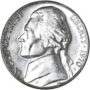 1970 D Jefferson Nickel Choice BU US Coin - Picture 1 of 6